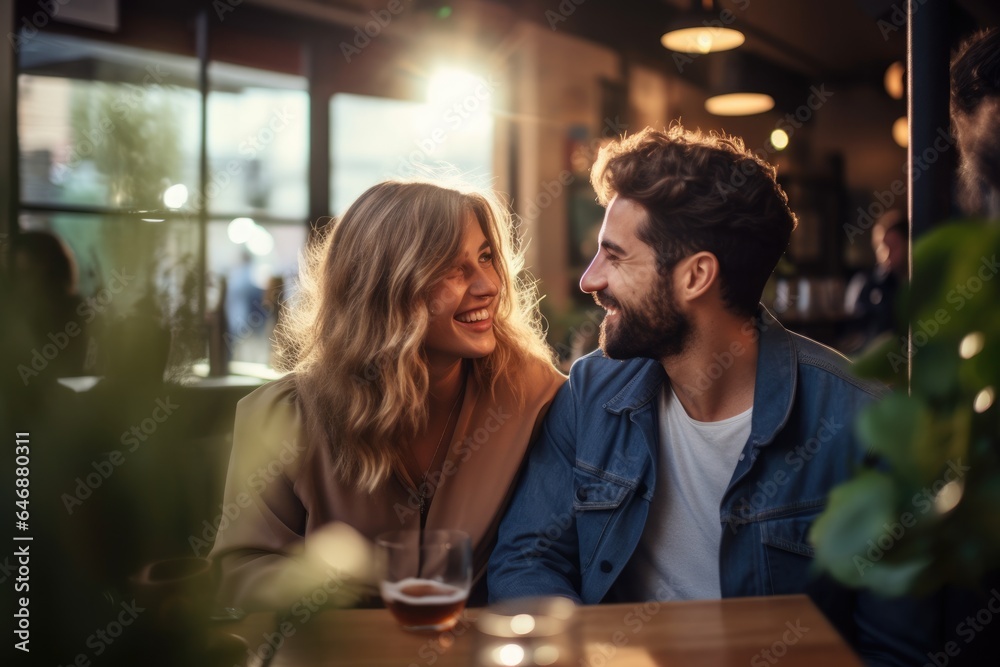 Young couple on their first date - stock photography Young couple on their first date - stock photography