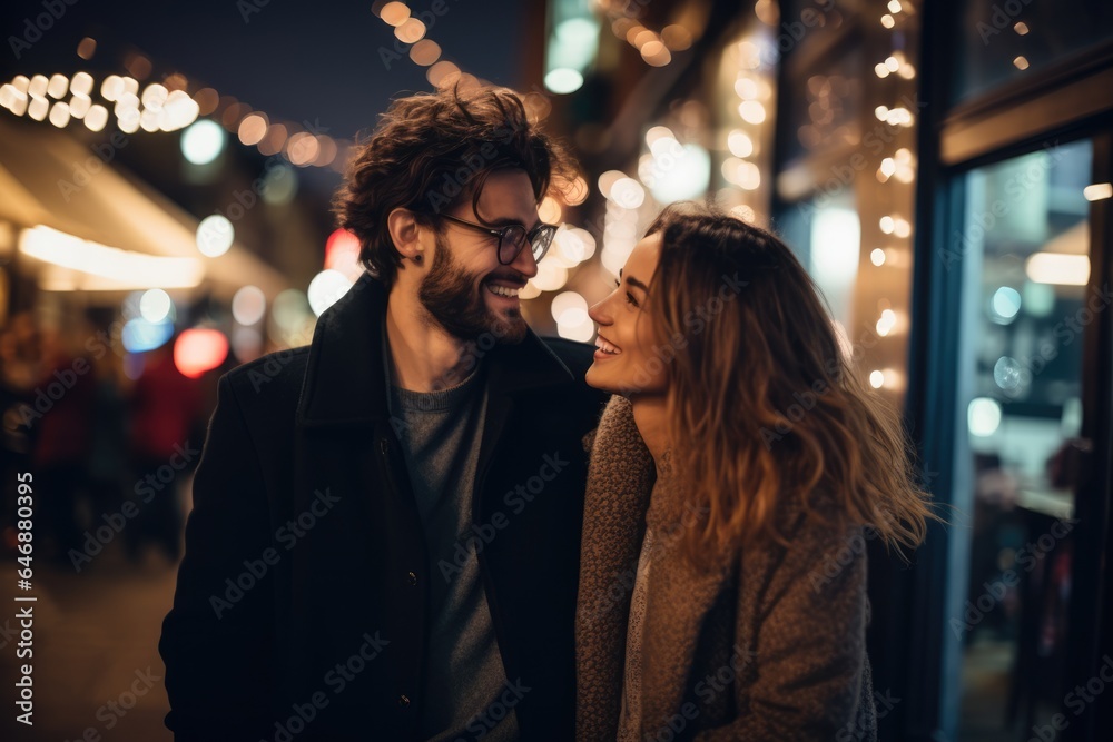 Young couple on a night out - stock photography Young couple on a night out - stock photography