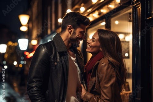 Young couple on a night out - stock photography
