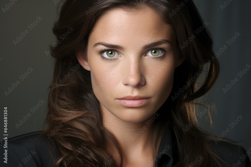 Pretty Woman A fearless and direct stare expressing - stock photography Pretty Woman A fearless and direct stare expressing - stock photography