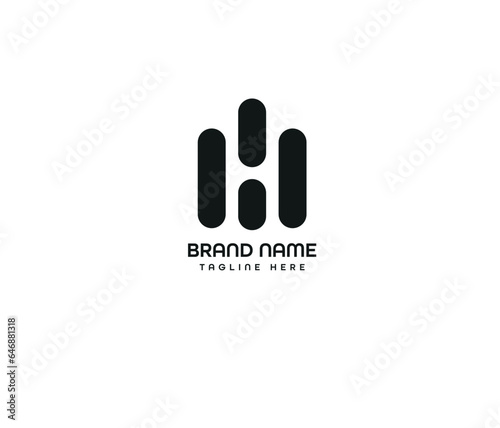 h modern letter logo design