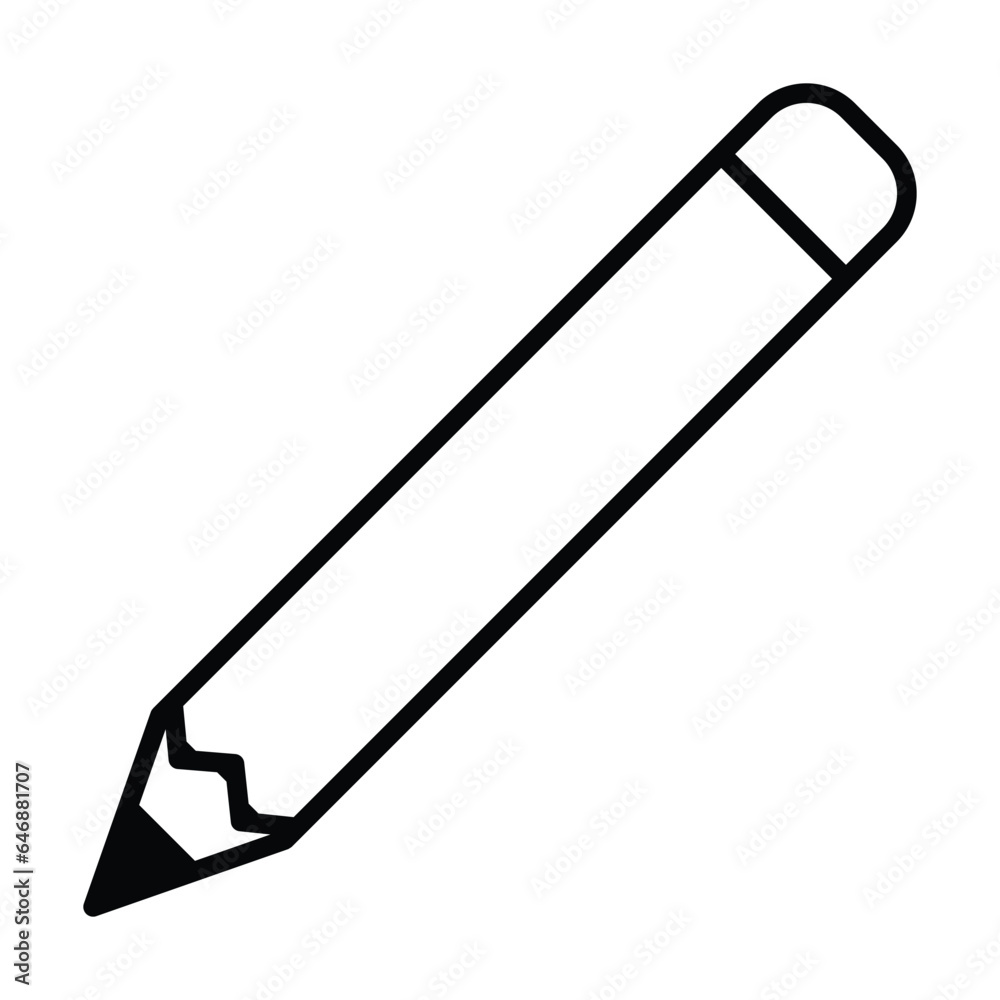 Pencil icon vector doodle element for education in a glyph pictogram illustration Pencil icon vector doodle element for education in a glyph pictogram illustration