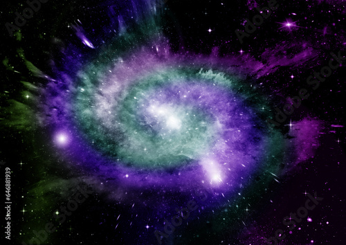 Obraz na płótnie galaxy in a free space. 3D rendering w salonie