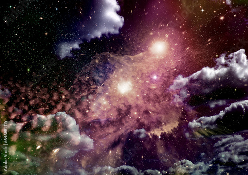 Obraz na płótnie galaxy in a free space. 3D rendering w salonie
