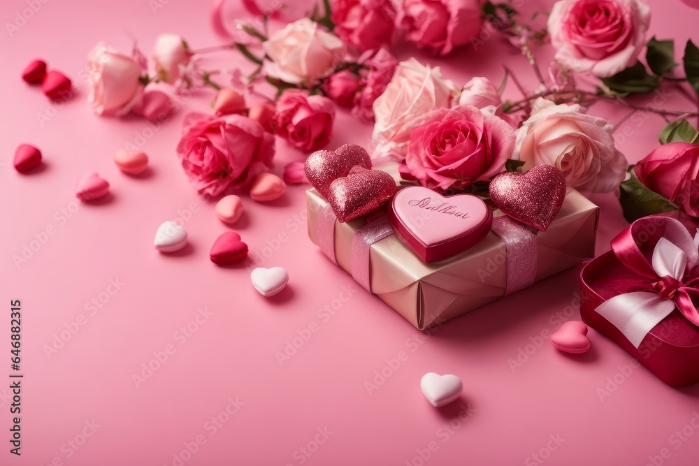 Blossoming Love: a Delicate Bouquet of Pink and Red Roses for Valentine's Day Blossoming Love: a Delicate Bouquet of Pink and Red Roses for Valentine's Day