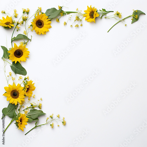 Beautiful Sunflower Frame Pristine Copy Area photo
