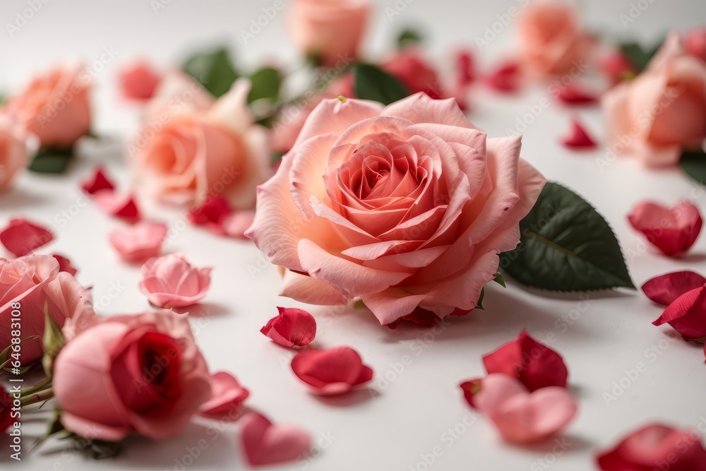 Delicate Blossom: Fragrant Rose Petals in Pink Bouquet Delicate Blossom: Fragrant Rose Petals in Pink Bouquet