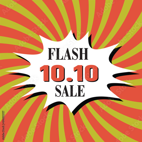 10.10 Shopping day Poster or banner. 10.10 Flash sale banner template design for social media and website. EPS 10