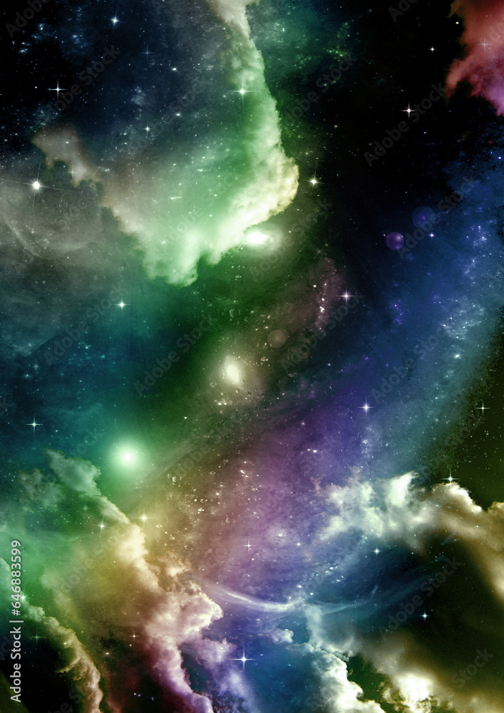 galaxy in a free space. 3D rendering