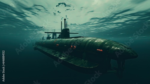 submarine under water