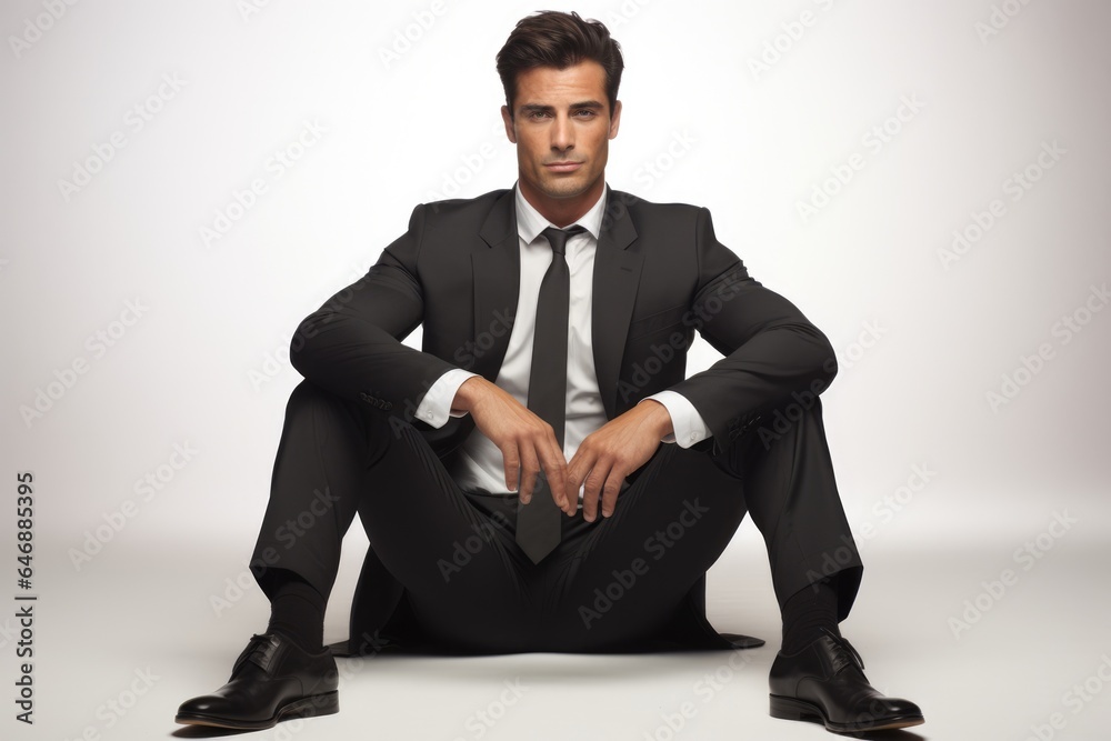 Attractive businessman A strong relaxed seated pose - stock photography Attractive businessman A strong relaxed seated pose - stock photography