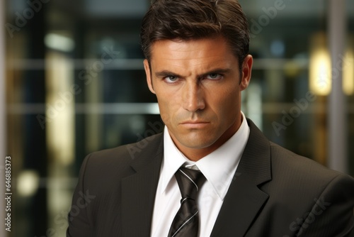 Attractive businessman A defiant and intense expression - stock photography © 4kclips