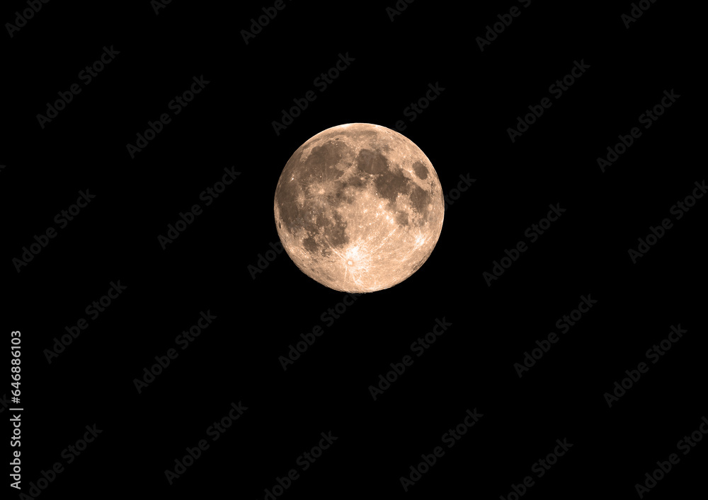 The moon in the night sky
