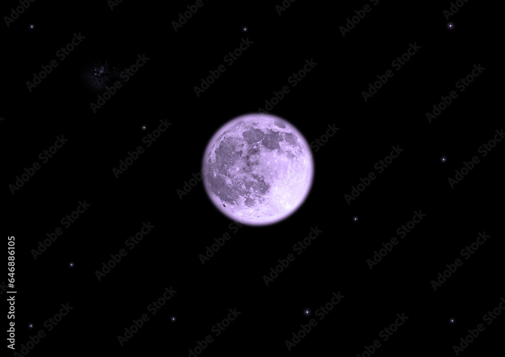 The moon in the night sky