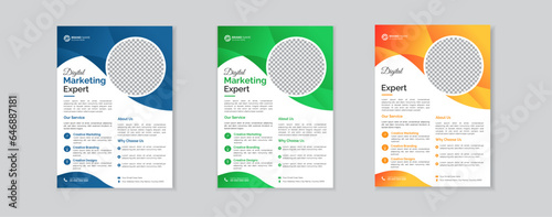 Modern business flyer template, Abstract business flyer and creative design 