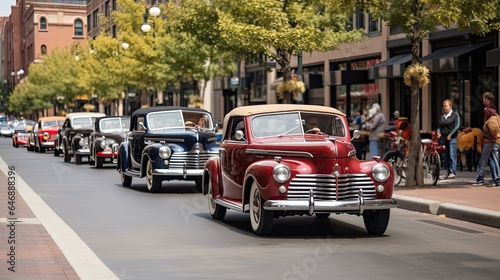 1942 Special Deluxe Fleet Line Driving Down 16th Street Mall in Denver © Usablestores