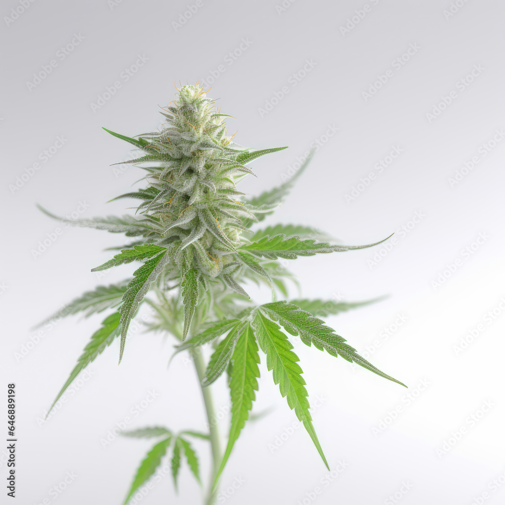 Cannabis marijuana plant on white background Cannabis marijuana plant on white background