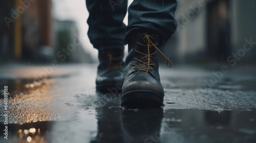 Feet walking over the city © PolacoStudios