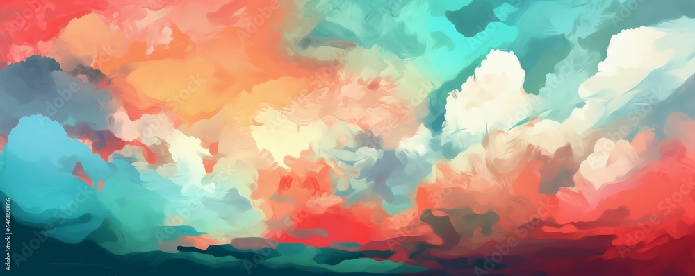 Illustration of abstract watercolor painting with vibrant colors