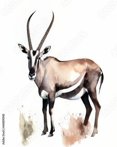 Illustration of a vibrant antelope with a white background