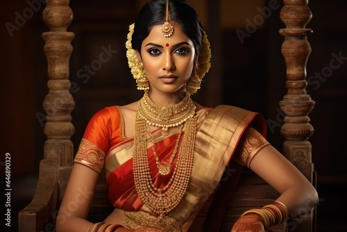 Maharashtra Bride in Nauvari Saree and Pearl Jewelry