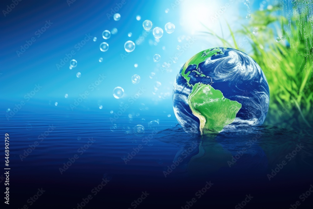 Obraz premium Planet Earth with its abundant water resources