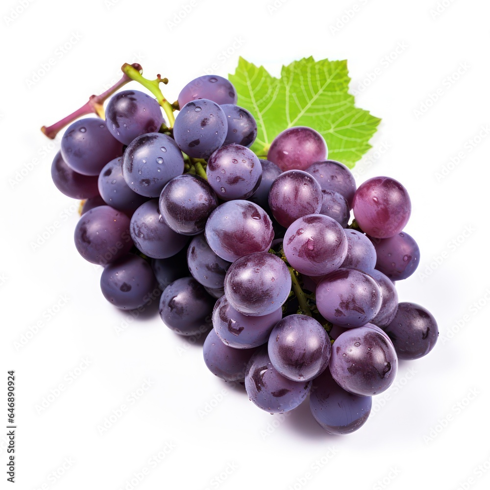 Succulent Purple Grapes - Isolated on White Succulent Purple Grapes - Isolated on White