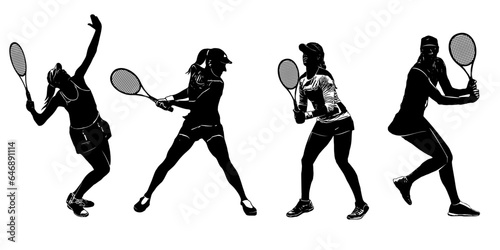 silhouettes of tennis