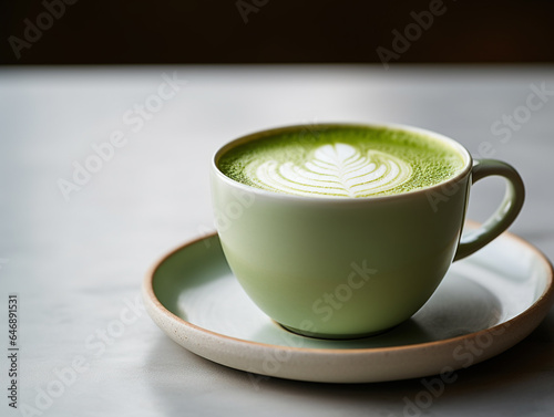 Cup of matcha latte