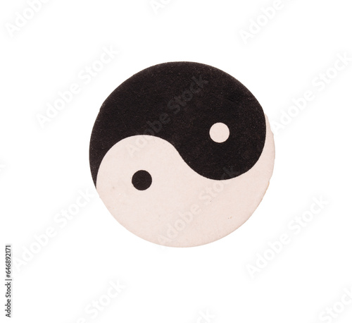 Eastern circle symbol of yin and yang on a white background