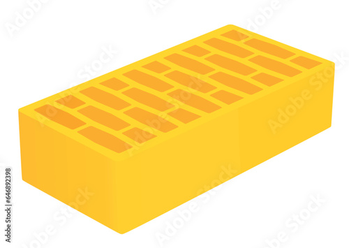 One block brick. vector illustration
