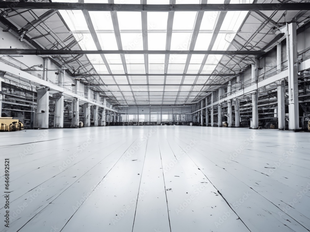 Obraz premium large almost empty industrial hall
