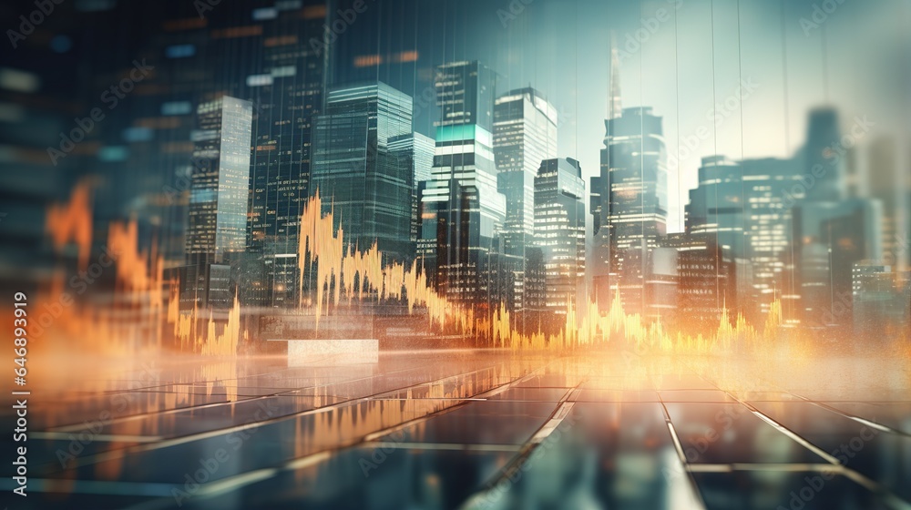 Cityscape of Success: A dramatic cityscape with superimposed stock market charts, capturing the dynamism and volatility of the financial world. Cityscape of Success: A dramatic cityscape with superimposed stock market charts, capturing the dynamism and volatility of the financial world.