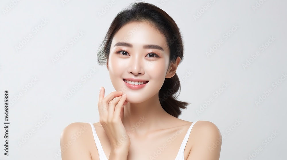 Beautiful young asian lady with clean and fresh skin. Treatment for the face. Cosmetology, beauty, and spa services. Beautiful young asian lady with clean and fresh skin. Treatment for the face. Cosmetology, beauty, and spa services.