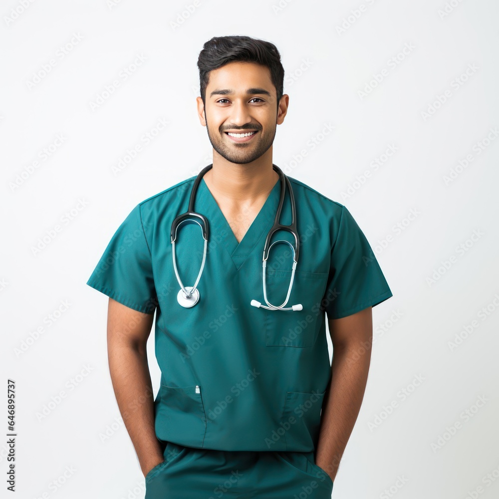 Professional Indian Male Doctor isolated on white background Professional Indian Male Doctor isolated on white background