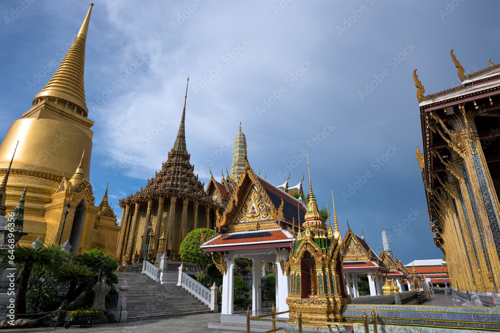 Phra Mondop in Grand Palace, Bangkok, Thailand.  Buddhist library that was build in 1789, holds the Canon of Buddha, sacred scriptures written on palm leaf.