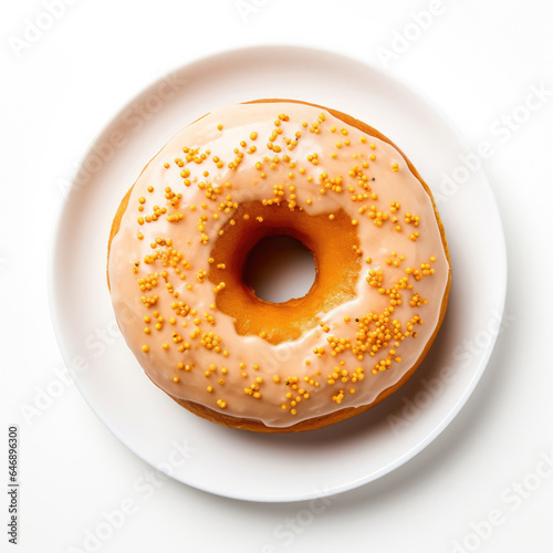 Pumpkin Donut Isolated on a...
