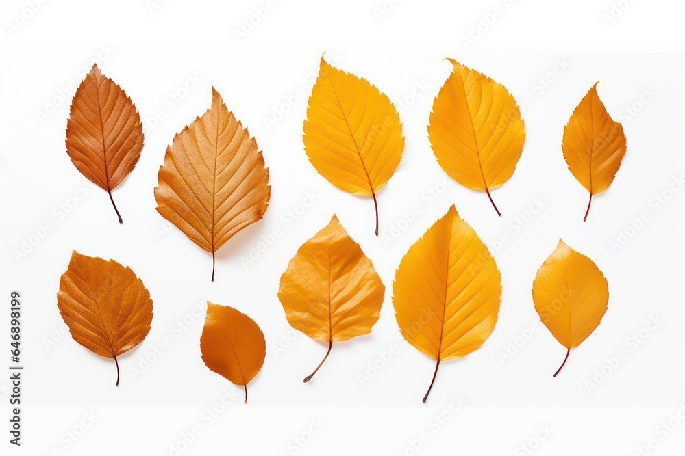 Fototapeta premium Autumn Leaves isolated on White Background