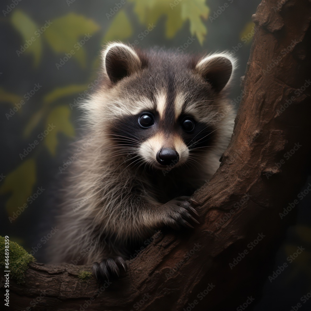 A Realistic close up Baby Raccoon Photography A Realistic close up Baby Raccoon Photography