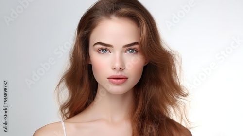 Portrait of beautiful woman and beauty skin care  glowing face