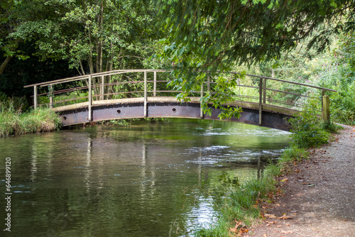 rustic old bridge over The River Test Hampshire England