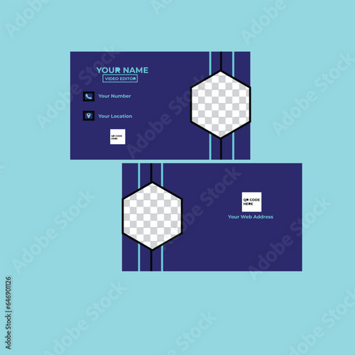 Creative and modern business card template Clean and simple business card Modern and simple business card design business card design ,Vector illustration print template.  photo