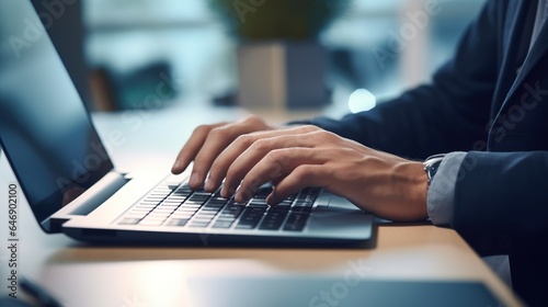 close up of a business person typing on a laptop. generative ai
close up of a business person typing on a laptop. generative ai
