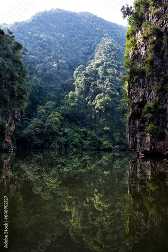 Tasik Cermin or Mirror Lake  Ipoh  Malaysia - Tasik Cermin  or Mirror Lake  is a stunning hidden lake surrounded by limestone karst towers. Located near Ipoh town  Perak state  Malaysia.