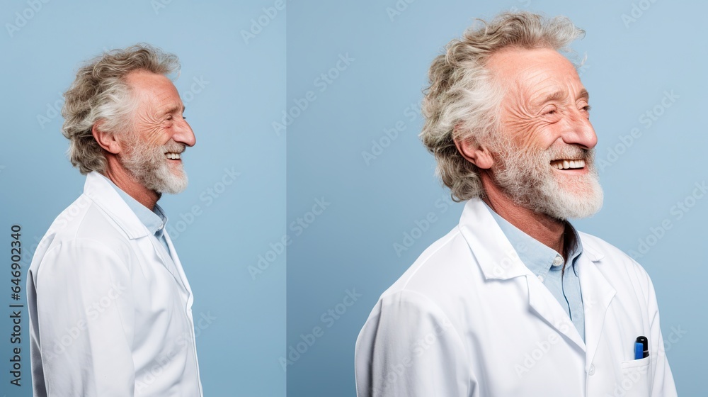 senior doctor with stethoscope on white background senior doctor with stethoscope on white background