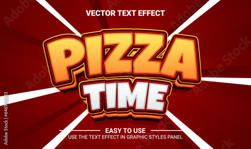 3d pizza time editable text effect