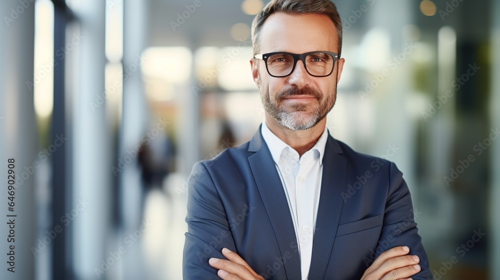 portrait of a mature businessman in office. generative ai portrait of a mature businessman in office. generative ai