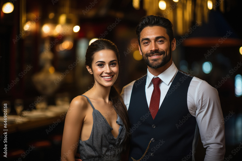 young and lovely couple together in restaurant. young and lovely couple together in restaurant.