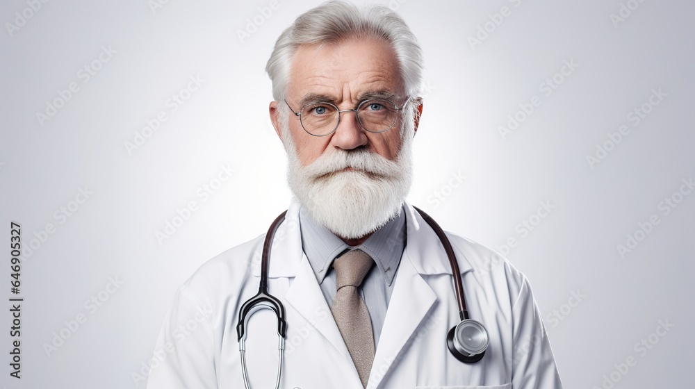 Professional doctor with stethoscope on white background Professional doctor with stethoscope on white background
