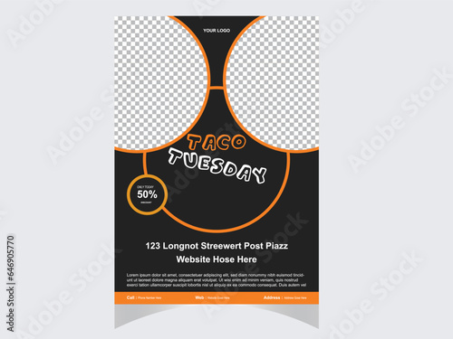 Realistic Detailed 3d Taco Mexican Food Thursdays Ads Banner Concept Poster Card Template. Vector illustration of Tacos
